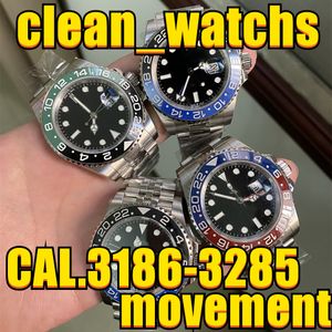 Clean Watch Mens horloges of Twee bewegingen mm rood en blauw keramische mouthing batman linkshandig b4