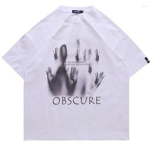 Męskie koszulki punk duży koszulka streetwear streetwear hip hop-duch druk Gothic T-shirt 2022 Mężczyźni Summer Harajuku Casual Loose Tee Top