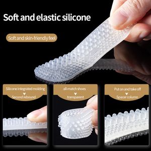 2 pacs Soft Silicone Shoe Insoles Heel Stickers Anti-slip Wear-resistant Foot Heel Posts Half Yard Pad Fit Massage Pain Relief