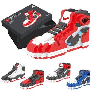 502pcs Mini Building Block Basketball Shoes A J Model Toy Sneakers Build-Bicks Conjunto de bricolaje para ni￱os Bloques de regalos