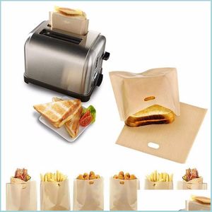 Kurabiye Kavanozları Kurabiye Kavanozları Yapışmaz Yeniden Kullanılabilir Ekmek Taş Makinesi Torbaları Sandviç Fries Moda MTI Amaç Heatresistant Bag Mutfak Yemek AC DH1LT