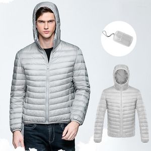 Mäns ner Mens Lightweight Packable White Duck Jacket Huva Outdoor Reaction Winter Coat Water Resistent Black Puffer Coats 5xl