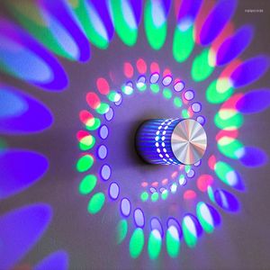 Lâmpadas de parede LED LUZ DO FURO ESPIRAL 7 CORES COM RGB REMOTO CONTROL