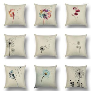 Flores de dente de leão de travesseiro sementes voadoras cobrem o design nórdico simples de moda moderna travesseiros decorativos de sofá -passageiro