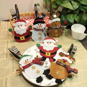 Decorazioni natalizie Forniture per la decorazione Tavolo da pranzo Set di coltelli e forchette Creative Cartoon El Stoviglie Babbo Natale