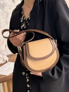 Torby wieczorowe siodło damskie torebki pod pachami mody kontrast torebki dla kobiet na ramiona crossbody kobietę luksusowy design pu skóra 2022