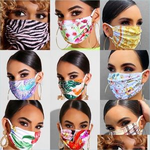 Designer Masks Washable Ear Hanging Type Mascarilla Cloth Pine Flowers Protective Mouth Respirator Dustproof Face Mask Adt Use Sport Dhmxr