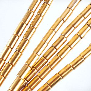 10Strip 3x5mm Hematitmaterial Lossa pärlor Små runda rörpärlor för DIY -tillverkning av armband Halsband Handgjorda smycken BL319