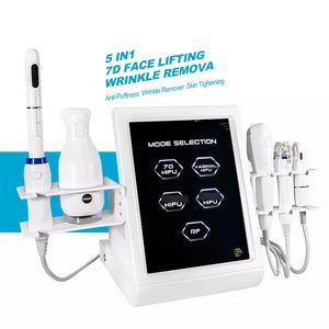 M￡quina de beleza HIFU Remo￧￣o e remo￧￣o de rugas 5 em 1 com diferentes cartuchos port￡teis de alta intensidade por port￡til Focada por Ultrassom RF Equipamento fracion￡rio Vmax anti Age