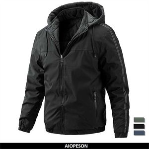 Men's Jackets AIOPESON Double Face Spliced Men Parkas Casual Hat Detachable Warm Outdoor Sports Jacket Male Winter Coats for Men Clothing G221013