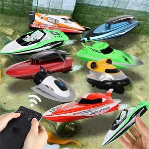 ElectricRC Boats Mini Portable RC Boat Waterproof Remote Control Speedboat Model Family Bath Tub Swimming Pool Beach Water Toy for Kids Boy Child 220913