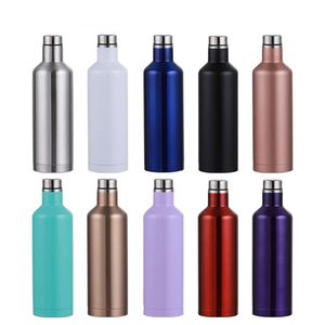 500ml wine bottle beer bottles 304 stainless steel water bottles vacuum insulation tumbler outdoor sports jug ice bar beer mug custom