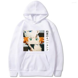 Herrtröjor anime de utlovade neverland män kvinnliga tröjor tröjor unisex trycker huva casual harajuku kläder 300