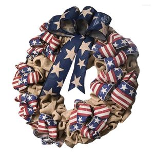 Decorative Flowers Wreath Day July4Th Door Independence Patriotic Garland Decorations Front American Wreaths Decor Veterans Memorial