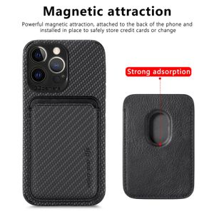 phone cases MagSafe magnetic card holder Back sticker Fiber pattern For iPhone 13 12 11 XS iPhone12 protective cover