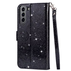 Samsung A35 A55 S24 S23 FE Plus Ultra A25 A24 A15 A05S Wallet Leather Glitter Case Luxury Crystal Bling Card Slotsの電話ケース