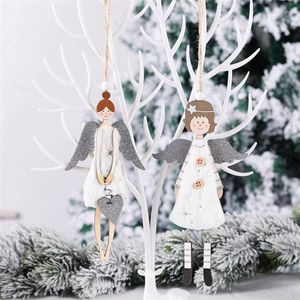 Christmas Decorations Xmas Angel Wooden Pendants Tree Wood Craft For Home Year 2022 Gift