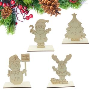 Juldekorationer Diy Trees Blessing Cards Ornament Decoration For Home Wood Letter Santa Claus Pendant Xmas Dinner Party Table Decor