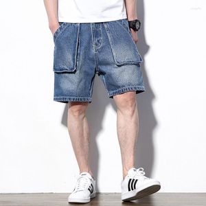 Men's Shorts Cargo Men Summer Japanese Fashion Large Size Solid Color Jean Loose Multi-pocket Casual Five-point Pants