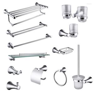 Bath Accessory Set Mirror Chrome Bathroom Accessories Hardware Brass Stainless Steel Paper Holder Toothbrush Towel Bar Shelves