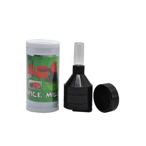 Plastic funnel tobacco grinder Smoking Accessories mill with glass bottle storage case dry herb crusher cracker spice mill grinders