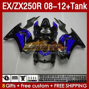 Tank Injection Fairings For KAWASAKI NINJA ZX250 EX250 R 2008-2012 163No.152 EX ZX 250R EX250R ZX250R 2008 2009 2010 2011 2012 ZX-250R 08 09 10 11 12 Fairing stock blue