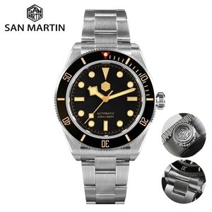 Нарученные часы San Martin Luxury Men Men Watch 40 мм Diver BB58 Vintage Автоматические деловые наручные часы Женские конечные ссылки Sapphire 20 Bar Retro Clock 221018