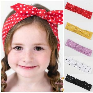 Hårtillbehör 1pc 2022 -Sale Girl Cotton Dot Heart Elastic Bow pannband Stil pannband för barn Headwrap Bandeau