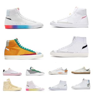 Blazer Mid 77 Sapatos Casuais Blazers Baixo Vintage Sail Navy Gum Summit Branco Preto Racer Azul Escuro Teal Pinheiro Verde Óptico Amarelo Claro