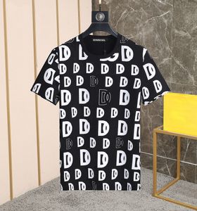 DSQ PHANTOM TURTLE Herren-Designer-T-Shirt, italienisches Mailand-Mode-Allover-Logo-Print-T-Shirt, Sommer-Schwarz-Weiß-T-Shirt, männliches Hip-Hop-Streetwear-Oberteil aus 100 % Baumwolle, 1182