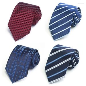 Bow Ties Classic Mens Silk Tie Set Six-piece Suit Woven Striped Check Necktie Wedding Party Plaid Men Extra Long Size