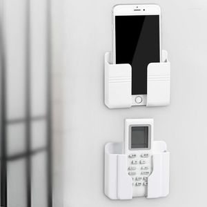 Hooks Punch Free Wall Mounted Organizer Storage Box Remote Control Mobile Phone Plug Holder Charging Multifunction Hook