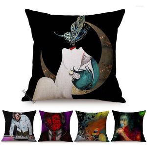 Pillow Abstract Art Hand Painted Mosaic Style Cover Wonderful Music Watercolor Decorative Car Sofa Throw Almofadas