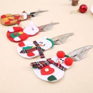 Julknivgaffel från Cutlery Holder Bag Set Santa Claus Elk Table Table Bell Kerst Navidad Xmas Decoration for Home RRE15144