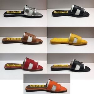 Summer Orange Sandals Beach Yellow Slippers Fashion Flops Lady Slides Women Shoes Sandaler Cammers Brand Classic Flat Designer Läderhotell Bath Ladies Storlek 35-42