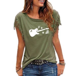 Guitar Music Printed Women T Shirt Cotton Sleeve Funny Summer Tee Shirt Femme T-shirt for Women MX200721