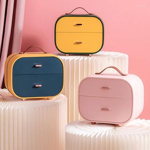 Storage Boxes Plastic Desktop Drawer Type Organizer Multi-layer Jewelry Box Bedroom Cosmetics Earrings Ring Home