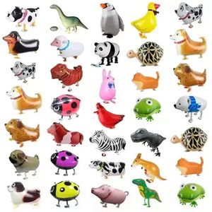 Cute Walking Animal Helium Balloons Cat Dog Dinosaur Air Ballons Birthday Decorations Kids Adult Event Party Decor Balloon P1018