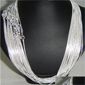 Ketten Großhandel 100 Stück 925 Sterling Silber 1 mm Schlangenkette Halskette für Frauen Männer Schmuck 16 Zoll 18 Zoll 20 Zoll 22 Zoll 24 Zoll kann Dh7S8 sein