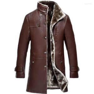 Men's Leather Mens Clothing Genuine Sheep Natural Coat Winter Parka Real Fur Long Plush Thick Oversize Sheepskin Jackets For Man M-5XL
