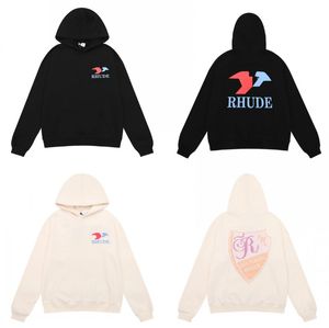 新しいメンズパーカー RHUDE フード付き男性女性デザイナーパーカーファッション人気のロゴ文字印刷プルオーバー秋スウェットサイズ S-XL