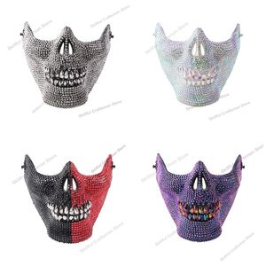 Party Masks Halloween Masque Masquerade Diy Diamond Målning Skull Face Cosplay Horror Scary Props Gift 221017