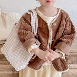 Milancel Autumn Kids Coat Corduroy Boys Kurtka samotna piersi płaszcz dzieci Outffit 211023