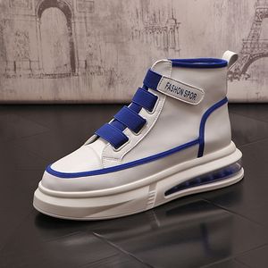 Europeisk stil klänning fest bröllopskor mode high-top andningsbara vita avslappnade sneakers runda tå tjock botten affär fritid promenad loafers y155