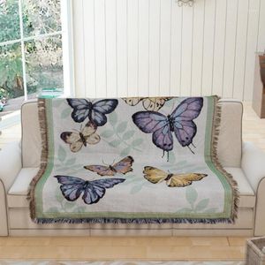 Blankets Flower Casual Blanket Single Sofa Chair Decorative Throw Cover Wall Carpet Tapestry Woven Thread Nap For Bed Mat