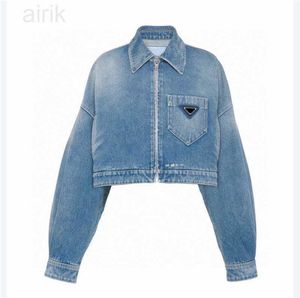 Giacca da donna di design Lettere con bottoni in denim Stile primavera autunno con cintura Corsetto sottile per giacche da donna Tasca Outsize Classcia