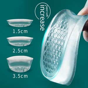 Silicone Gel Invisible Height Increase Insole Heel Lifting Inserts Shoe Foot Care Protector Elastic Cushion Insert for Men Women