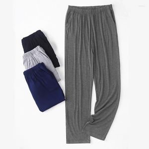 Men's Sleepwear Mens Women Modal Sleep Bottoms Thin Light Solid Color Casual Trousers Soft High Flexible Straight Leg Pajamas Pants Male