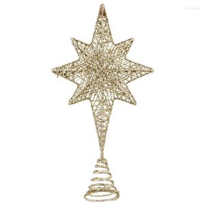 Christmas Decorations Eight Pointed Star Tree Topper Xmas Ornament Toppers For Home Party Projector Decoration