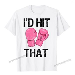 Camisetas masculinas Id Hit That Womens Pink Kickboxing Boxing Boxing Gift Tshirts Men Cotton Tops Tees Geek Camisas Casual Engraçadas